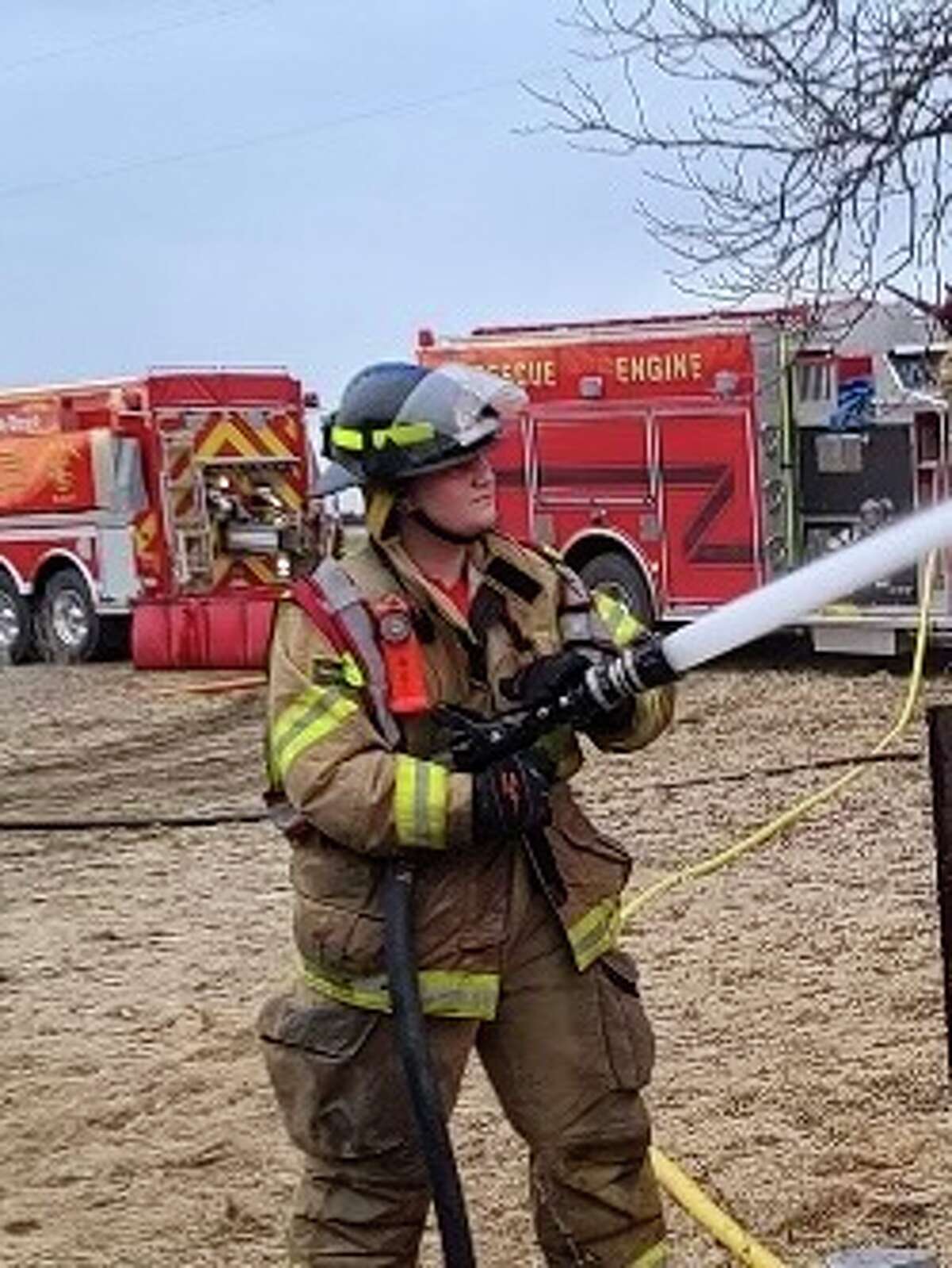 Brandon Lermont fights fires as a cadet.