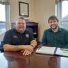 Winsted Mayor Todd Arselaschi, left, and Town Manager Josh Kelly met recently to discuss their goals for 2023. 
