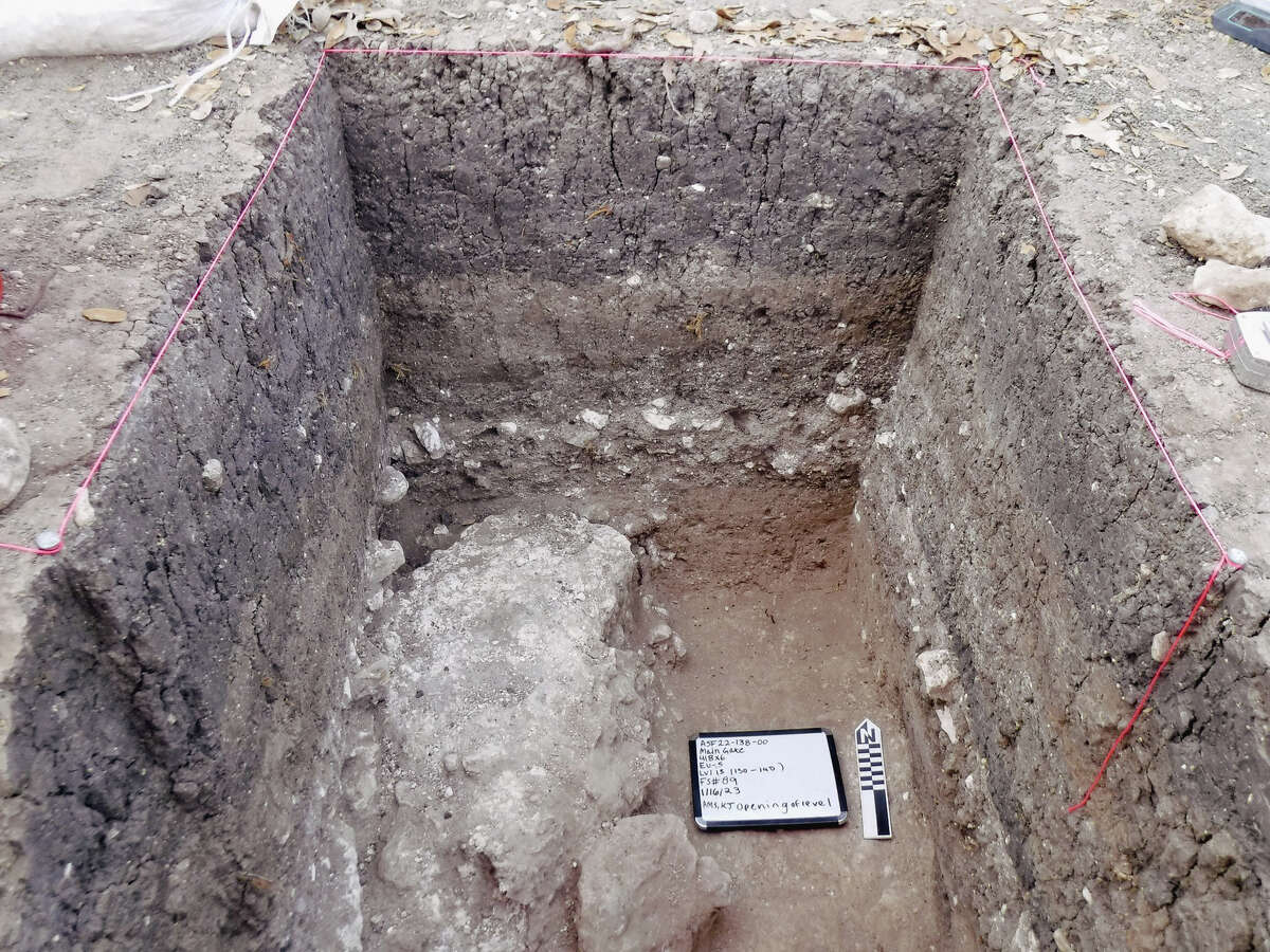 Archaeologists with the Alamo and Raba Kistner have been carefully photographing, mapping and documenting information on the soil layers at each unit during a six-week excavation.