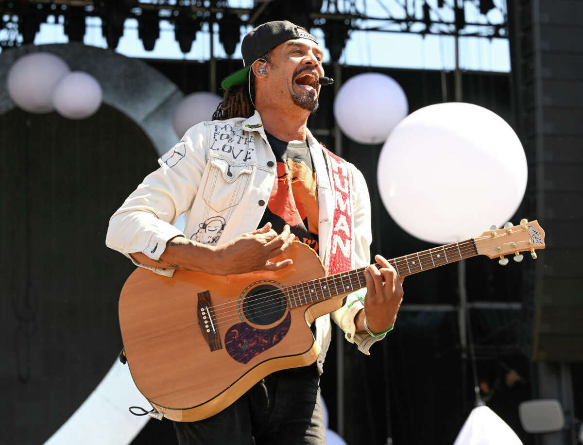 Michael Franti, of Michael Franti & Spearhead, performs on the third day of BottleRock Napa on May 29, 2022, in Napa, Calif.
