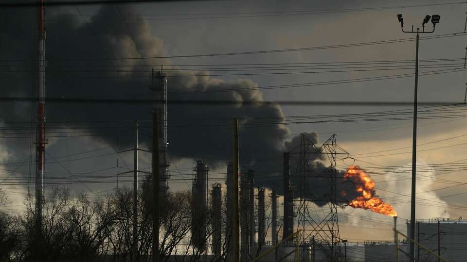 The Exxon Mobil Baytown Olefins Plant is see after high winds and rains ripped through the region, Tuesday, Jan. 24, 2023, in Baytown. ( Jason Fochtman / Houston Chronicle )