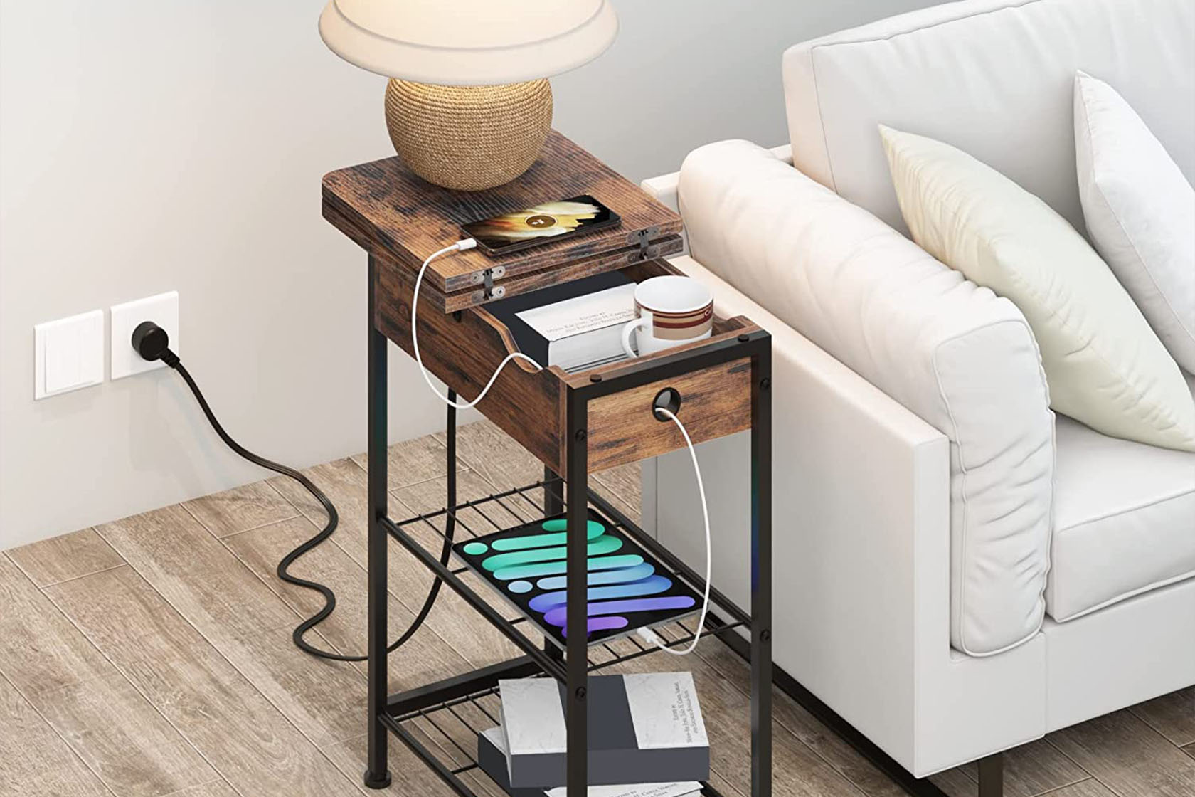 Get An End Table With A Charging Station For 35 With This Promo Code   RawImage 