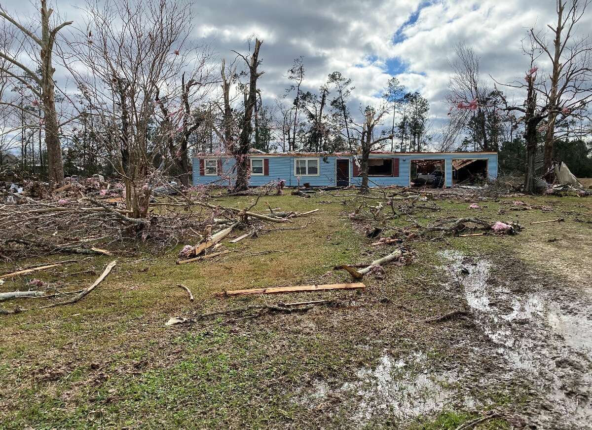 Tuesday's storm, which included two tornado touch downs in Southeast Texas, left behind extensive damage in parts of Orange County. Photo taken Jan. 25, 2023. Photo by Kim Brent/ The Enterprise.