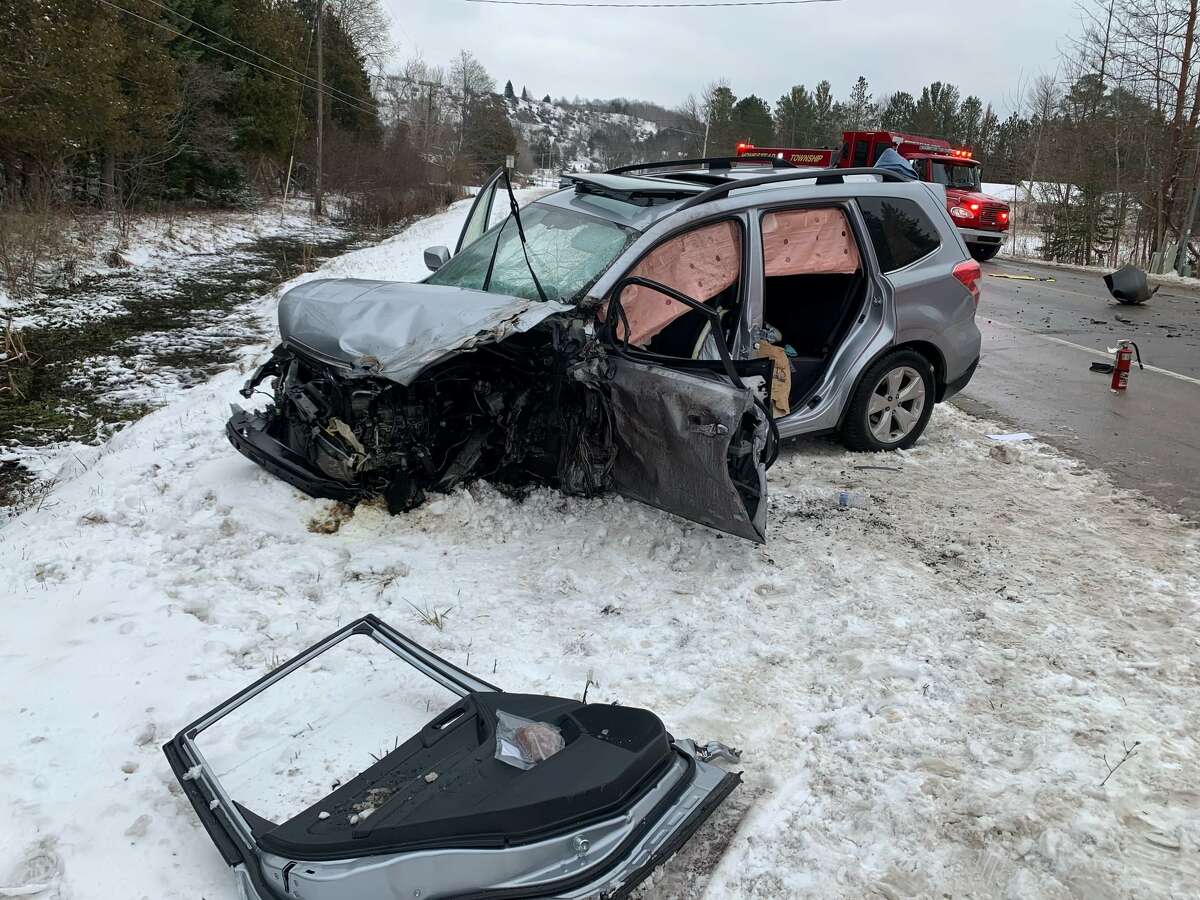 A 93-year-old Beulah woman was seriously injured in a two-vehicle crash on Tuesday. 