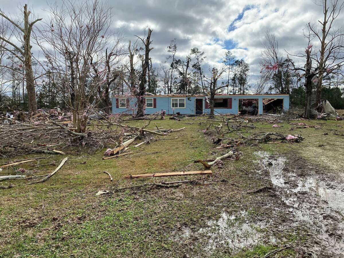 A home on Garrison Road in Orange was damaged by the severe weather on Tuesday, Jan. 24. Photo Taken on Wednesday, Jan. 25