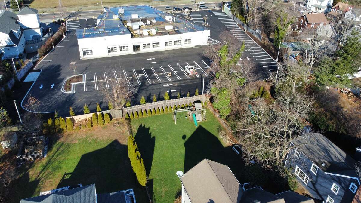 An aerial view of the proposed location of Spot On Veterinary Hospital and Hotel from Overhill Road.