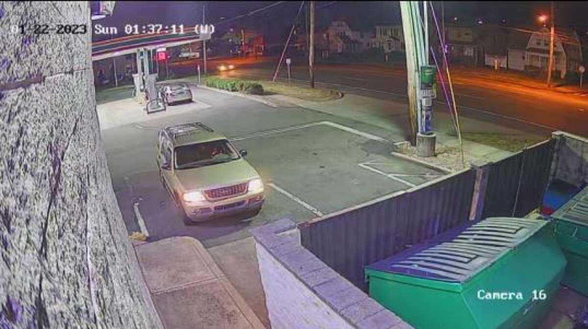 Hamden police are looking for this Ford Explorer, and its driver, after a passenger fired shots at another vehicle in a 7-Eleven gas station parking lot Sunday. 