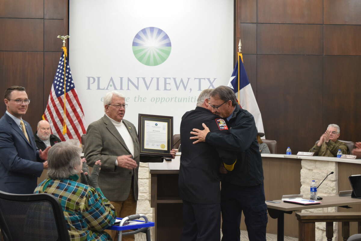 Longtime firefighter recognized at Plainview City Council meeting