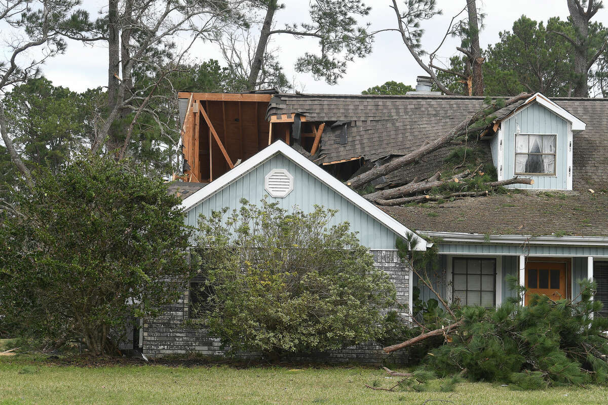 The Newman home on Garrison Rd. sustained heavy damage during Tuesday's tornado through Orangefield. Photo made Wednesday, January 25, 2023 Kim Brent/Beaumont Enterprise