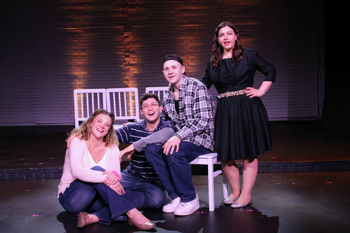 The cast of Playhouse Stage Company's production of the musical "[title of show]" is, from left, Nicole Zelka, Devin Cortez, Jacob Lehning and Michelle Oppedisano. The production runs through Feb. 12 at Cohoes Music Hall.