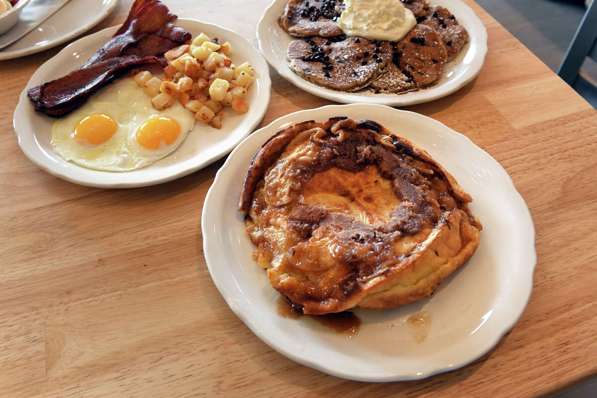 Apple pancakes are a highlight on the menu at the new Original Pancake House location, Westport, Conn. Jan. 27, 2023.