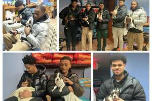 MSU basketball players visit shelter that named dogs after team