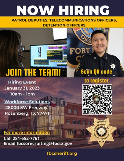 Fort Bend Sheriff's Office accepting applications at job fair