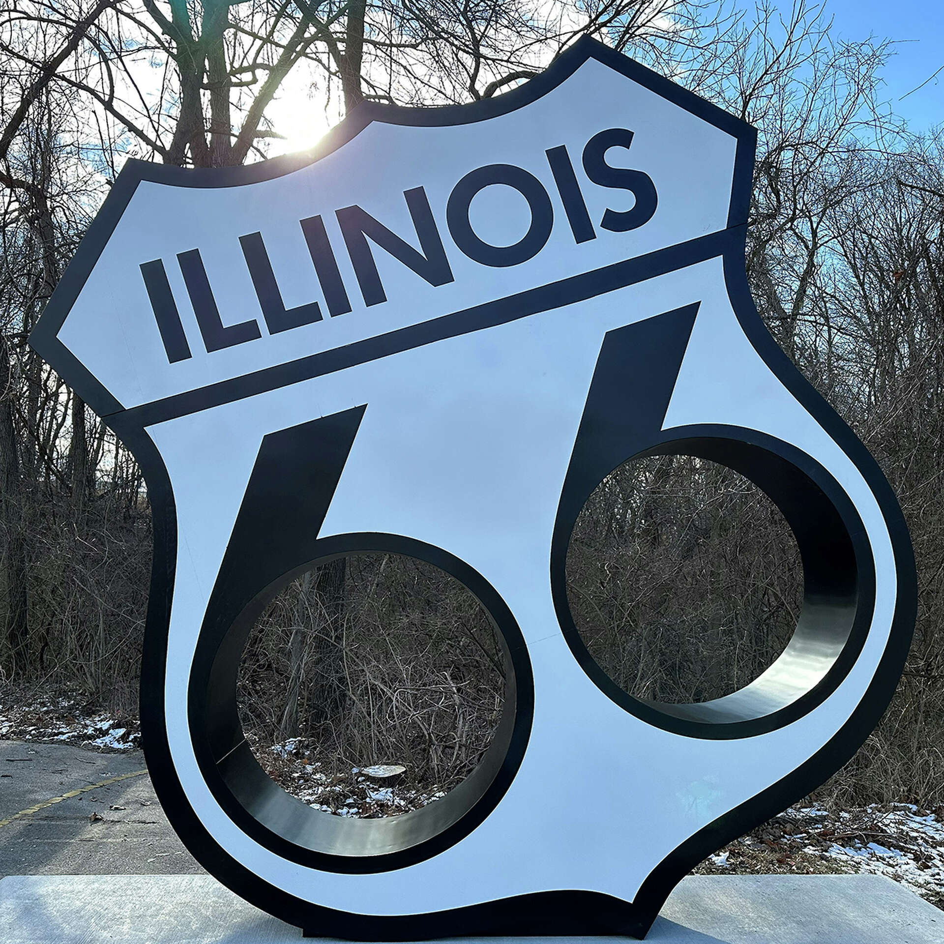Route 66 Monument sign ready for its close-up