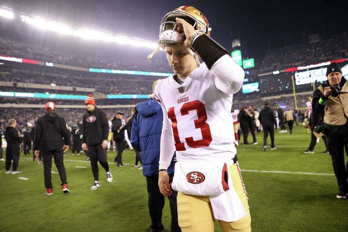 49ers QB Brock Purdy exits NFC title game with elbow injury but has to  return when Josh Johnson suffers concussion