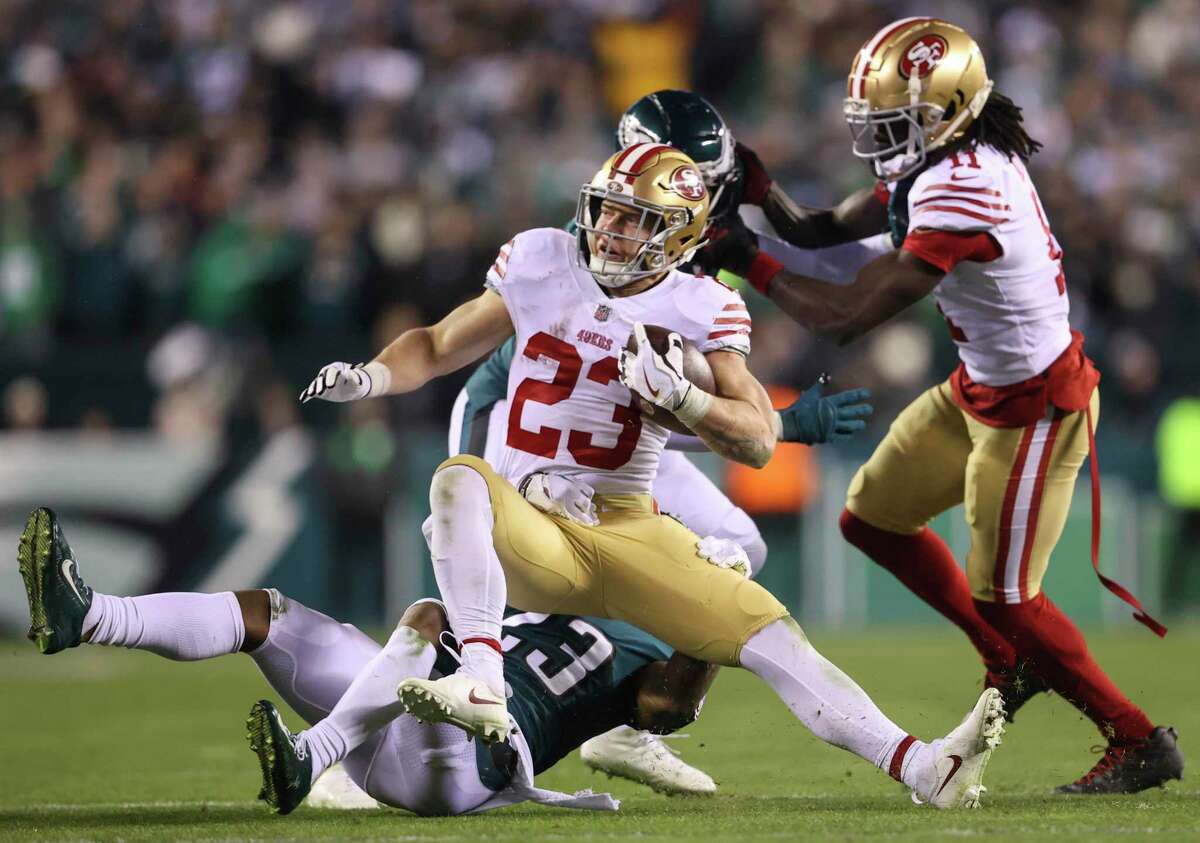 Christian McCaffrey TD video: 49ers RB hits spin button, breaks off longest  run for score as a Niner - DraftKings Network