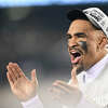 Philadelphia Eagles player Jalen Hurts celebrates after the victory in the NFC Championship against the 49ers at Lincoln Financial Field in Philadelphia, on Jan. 29, 2023.