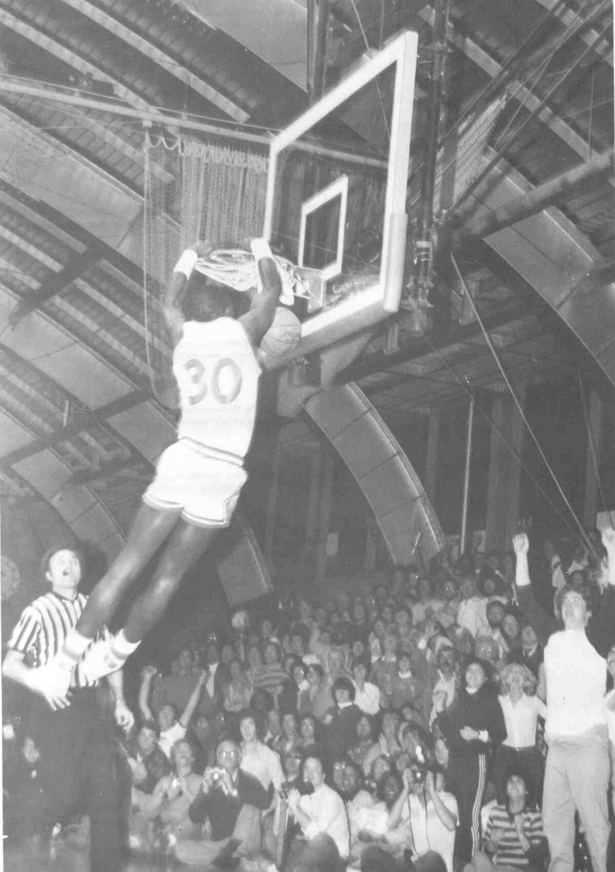 Norman Bailey shows off his signature dunk.