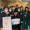Hillcrest Middle School eighth graders recently collected donations to create gift bags that they delivered to nurses at Yale New Haven Hospital.