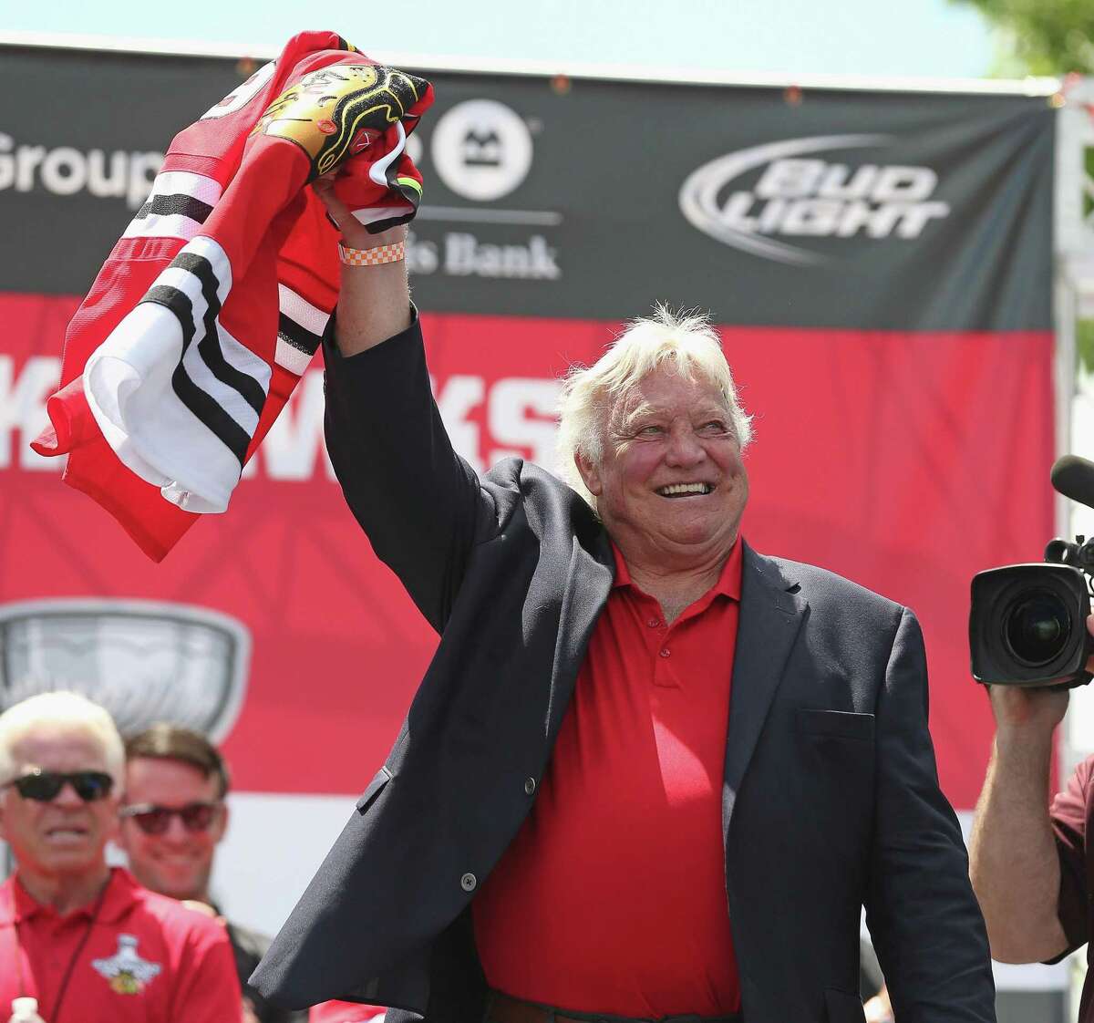 FILE - JANUARY 30, 2023: It was reported that Hockey Hall of Fame winger Bobby Hull died at age 84 on January 30, 2023 CHICAGO, IL - JUNE 28: Former player Bobby Hull of the Chicago Blackhawks waves to the crowd during the Blackhawks Victory Parade and Rally on June 28, 2013 in Chicago, Illinois. (Photo by Jonathan Daniel/Getty Images)