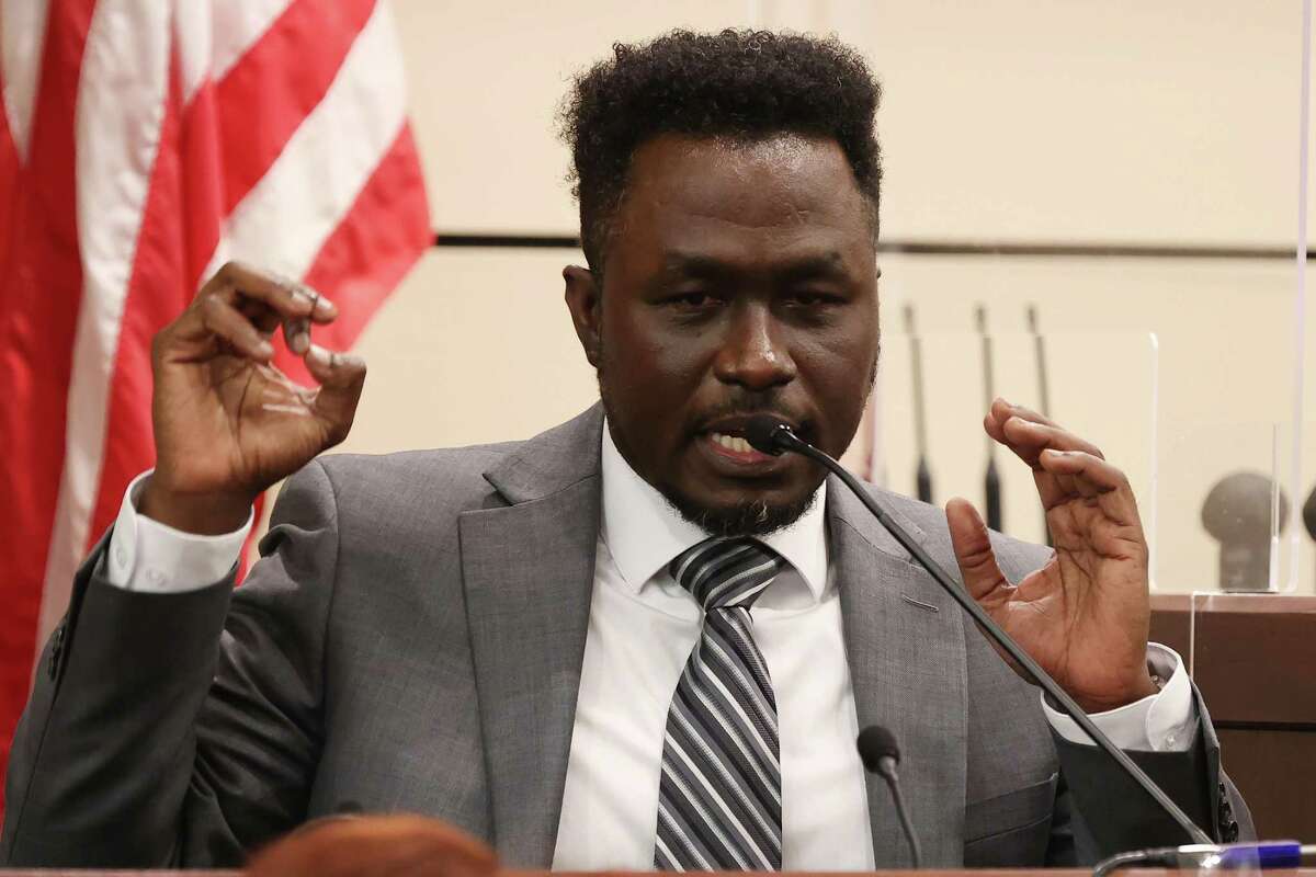 Testifying in his own defense at his murder trial, Air Force Reserve Maj. Andre McDonald describes Monday how he killed his wife on Feb. 28, 2019.