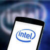 FILE -  The Intel Corporation's logo appearing on a smartphone.
