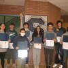 Staples High School's January Students of the Month. Photo from left to right: Claire Sandhaus,Luca Caniato, Frankie Lockenour, Shane Sandrew, Annabelle Katz, Moses Beary, Curtis Sullivan, Matthew Anto