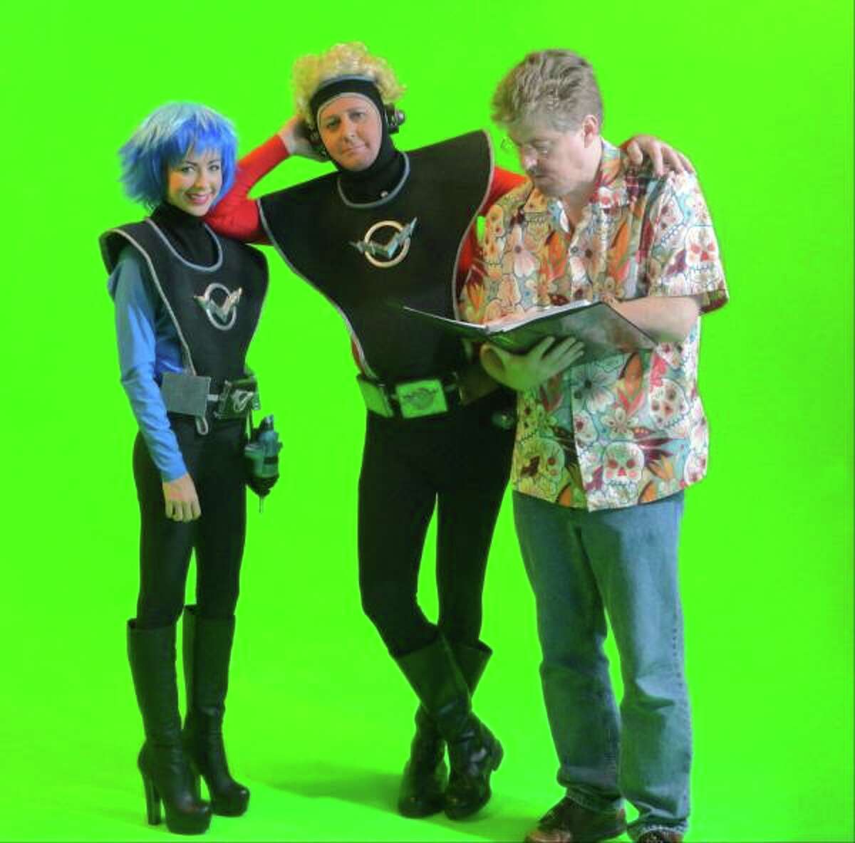Matt Lavine ในฉากของภาพยนตร์ Matt Mercury กับ Lauren Galley และผู้สร้าง/ผู้กำกับ Bill Hughes ในปี 2015