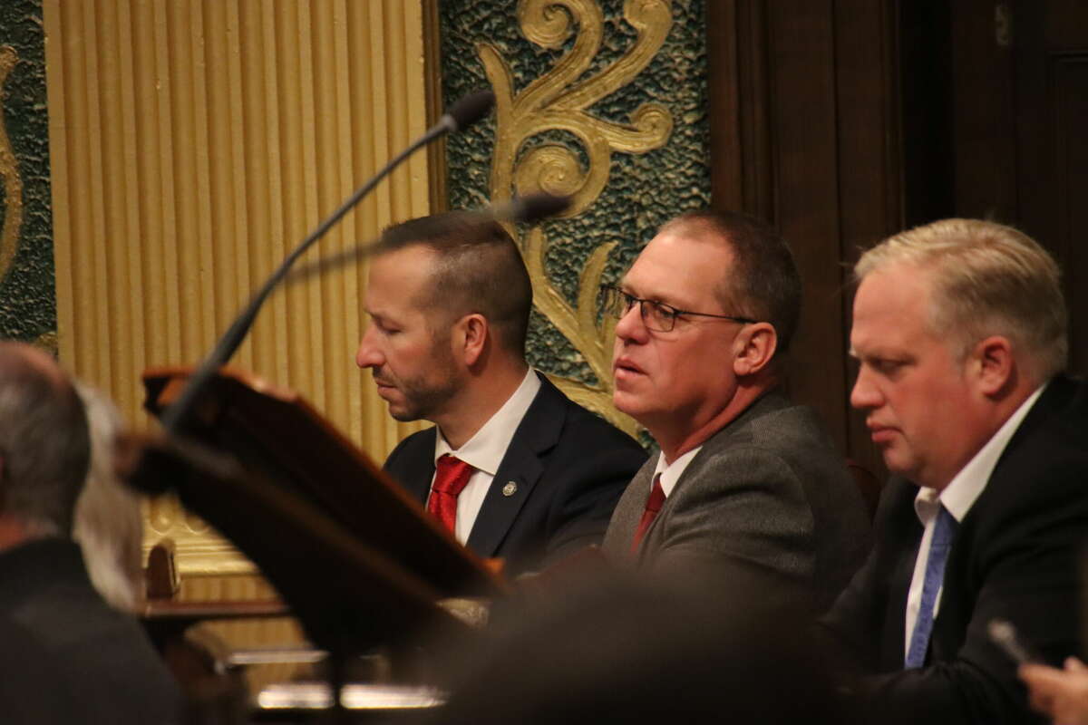 State Representatives Matthew Bierlein of District 97 (Left) and Greg Alexander of District 98 (Right) voted no to the two Senate Bills presented on Jan. 26, because of the rushed process at which it was put though to get passed.