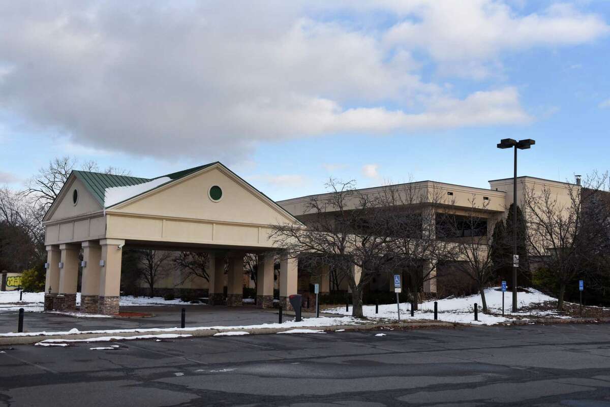 The vacant former hotel property at 205 Wolf Rd. on Tuesday, Jan. 31, 2023, in Colonie, N.Y. Colonie officials say the property has been plagued by break-ins, vandalism and most recently a fire.