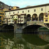 The Ponte Vecchio bridge over the river Arno in Florence, Italy. 