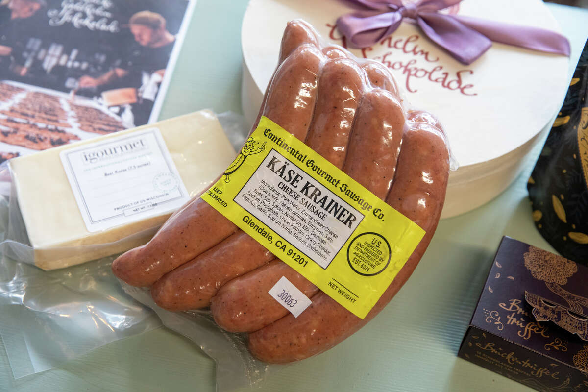 German style sausages and cheese are some of the food items available at Lehr's German Specialties in the Noe Valley of San Francisco, Calif. on Jan. 29, 2023.