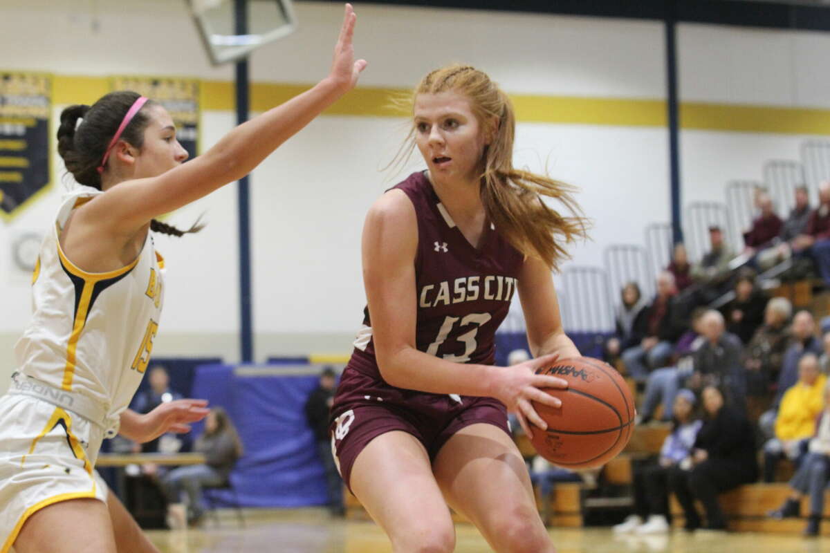 Cass City's Shelby Ignash on a drive against Bad Axe. She has been named the Tribune's Athlete of the Week.