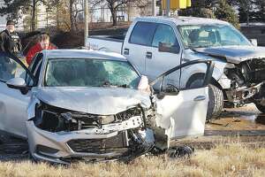 Truck, car collide in Hartford