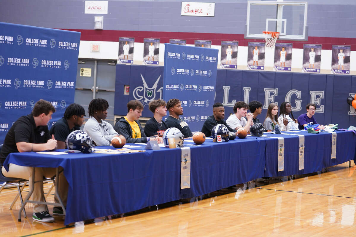 College Park had 12 student athletes partipate in National Signing Day on Wednesday, Feb. 1, 2023 in The Woodlands.