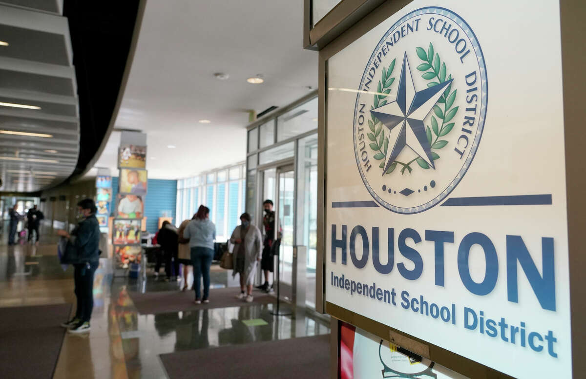 The lobby of the Houston ISD Hattie Mae White Educational Support Center, 4400 W. 18th St.