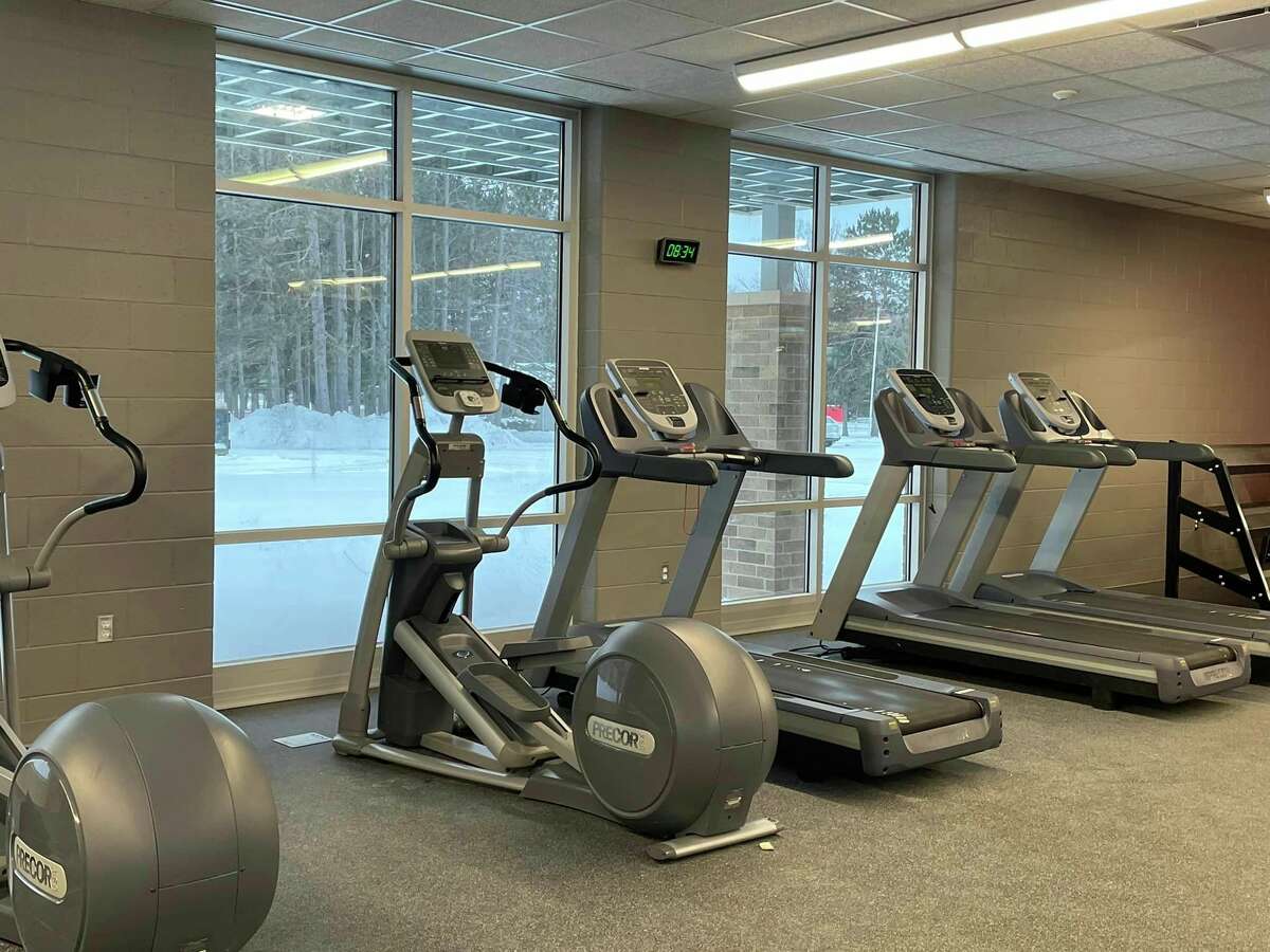 Elliptical bikes and treadmills are some of the new machines at Benzie Central High School's new weight room.  