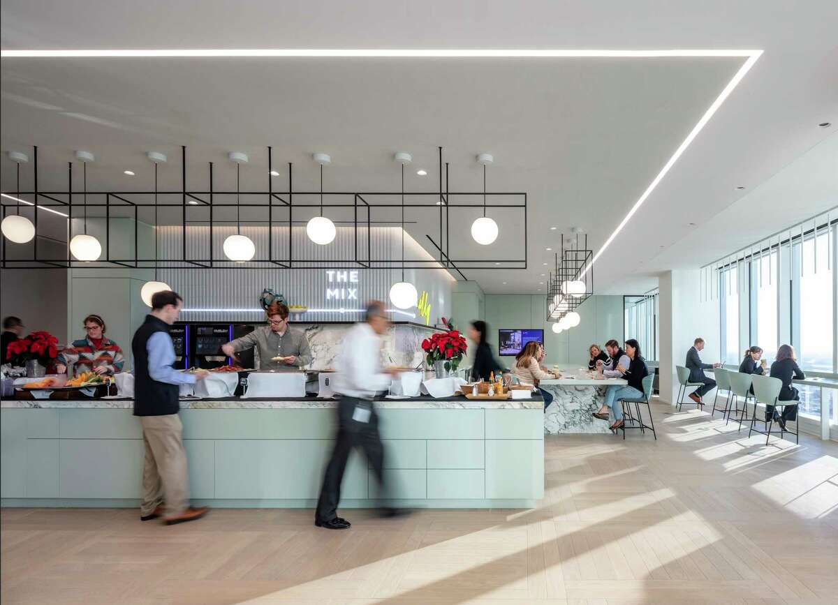 The larger Mix lunch spot within Hines headquarters in Texas Tower also doubles as its event space. It's named after informal Mix-It-Up gatherings and happy hours they had at their old offices.
