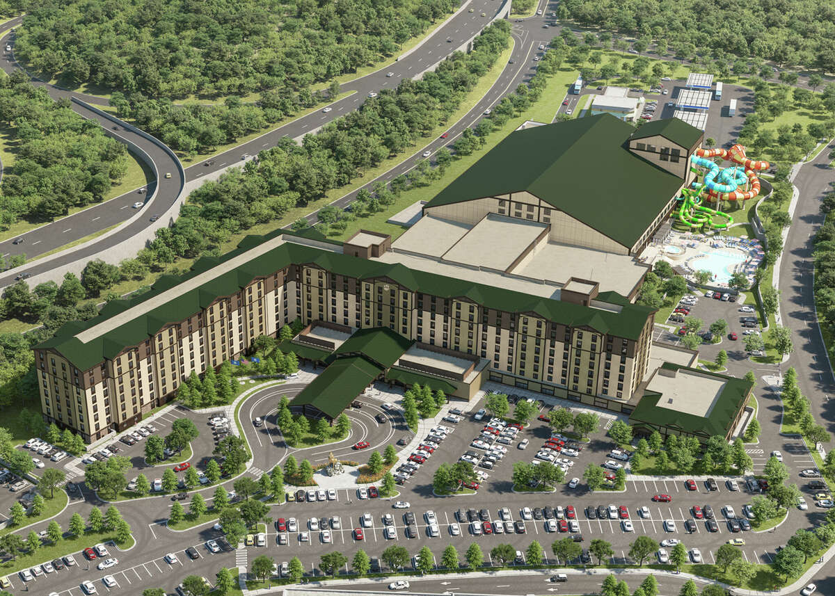 A rendering of the new Great Wolf Lodge in Mashantucket, which is set to open in 2025. 