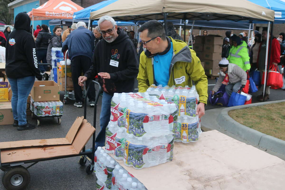 Bottled water was in ample supply during Thursday's disaster relief fair.
