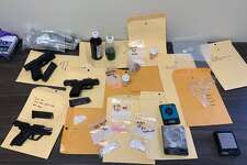 Beaumont Police, along with other city and county agencies, recovered several guns and narcotics while executing a search warrant Feb. 3, 2023.