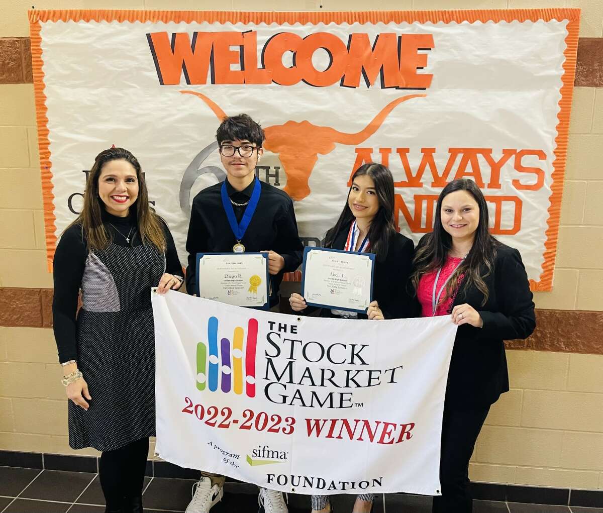 United students Diego Ramirez and Alicia Lopez won the Stock Market Game in the Rio Grande area this past fall. 