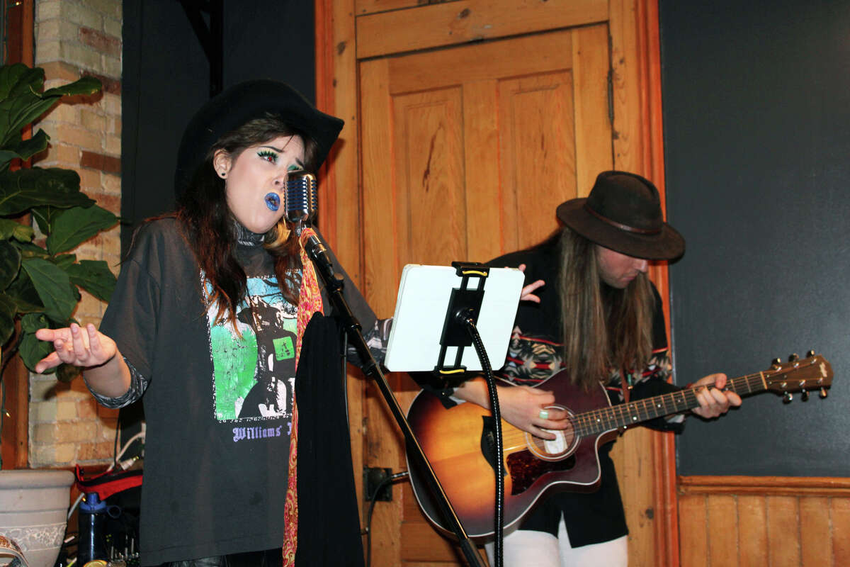 Musical duo Gina and Jordan play at the River Stop Cafe's Thursday night music Feb. 2 in Newaygo.