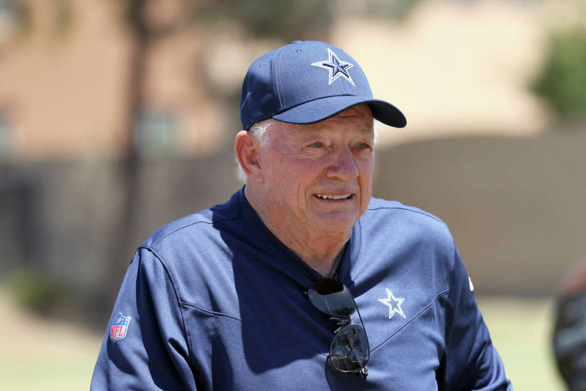 Owner and President of the Dallas Cowboys Jerry Jones is seen during training camp at River Ridge Fields on August 08, 2022 in Oxnard, California.