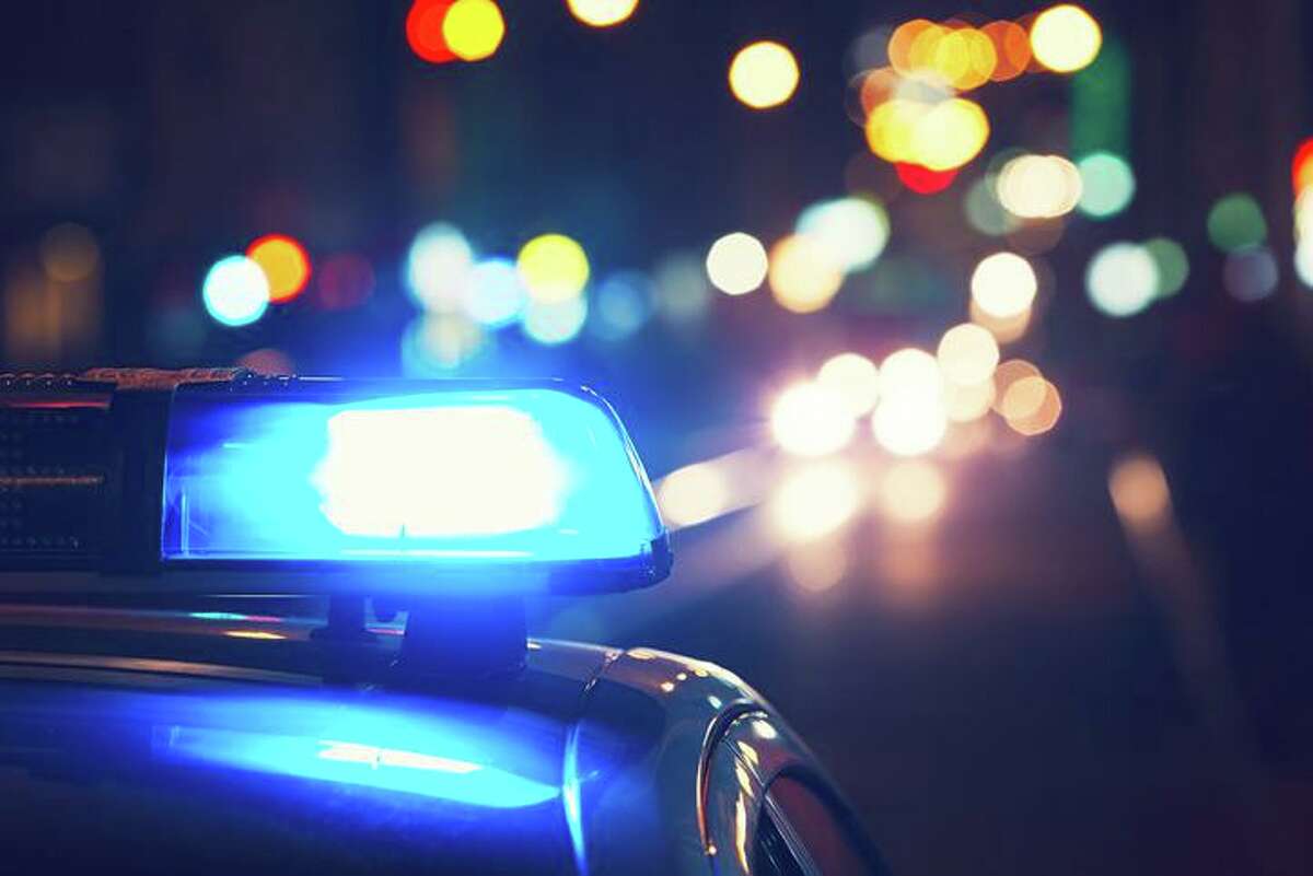 Lights on a police car.