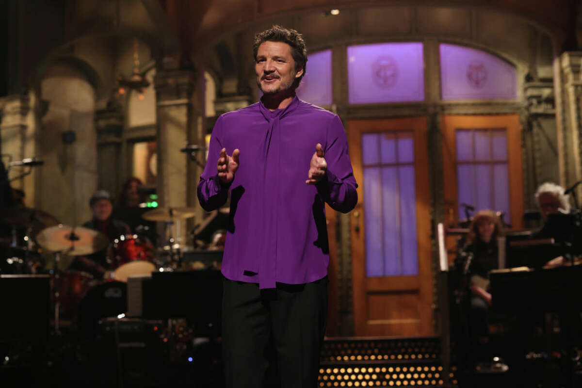 SATURDAY NIGHT LIVE -- Pedro Pascal, Coldplay Episode 1838 -- Pictured: Host Pedro Pascal during the Monologue on Saturday, February 4, 2023 -- (Photo by: Will Heath/NBC via Getty Images)