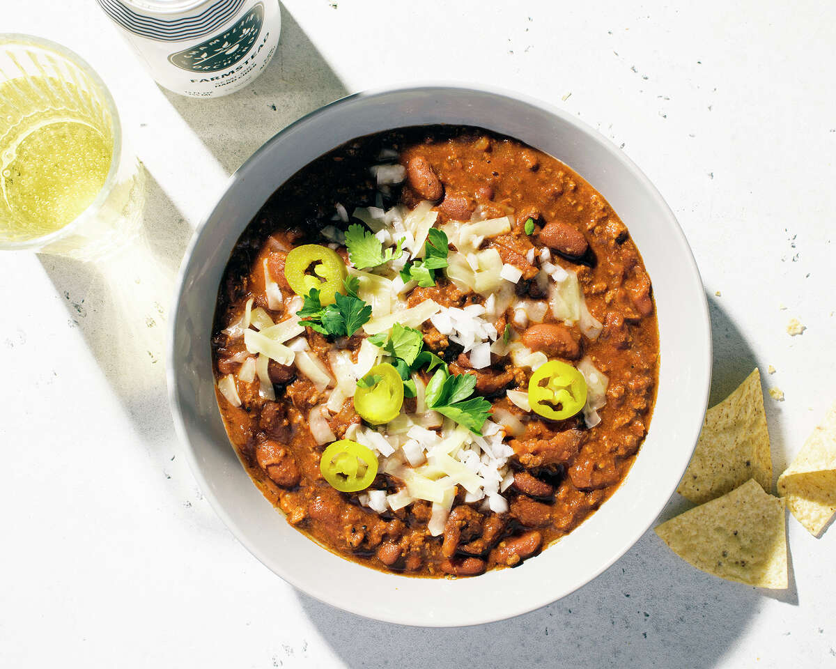 Chili is an easy way to feed a crowd, and one ingredient in this eight-item recipe provides surprising flavor.