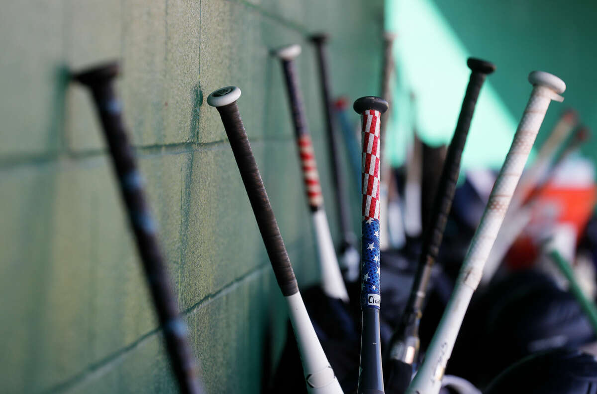 Softball bats are seen before a District 20-5A high school softball game, Tuesday, March 15, 2022, in Montgomery. Stock.