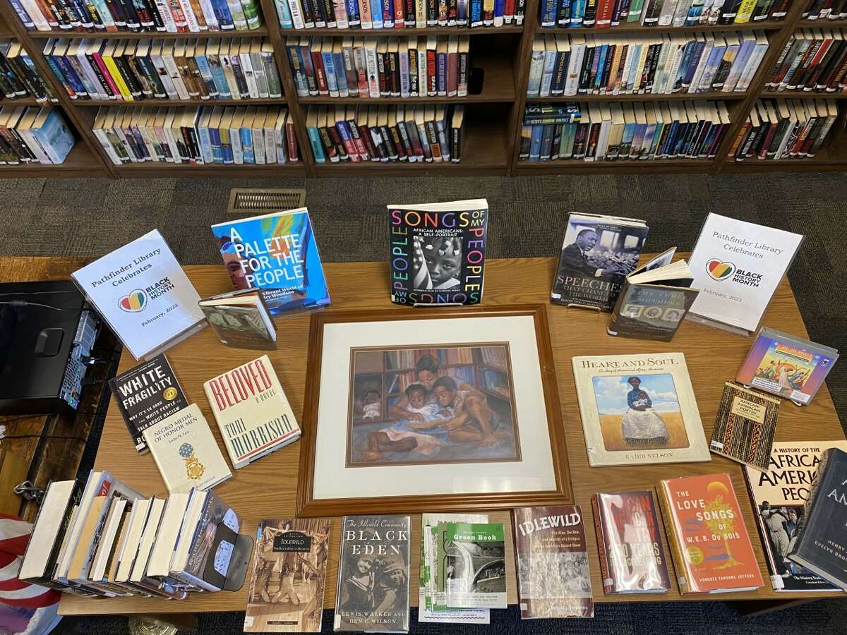 Pathfinder Library in Baldwin celebrates Black History Month with display honoring African American contributions.