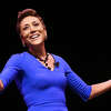 (Catherine Avalone - New Haven Register) Co-Anchor of ABC News' Good Morning America Robin Roberts said "Focus on the solution, not the problem. Keep faith, family and friends, close to your heart," Friday, May 6, 2016, at the 2016 Mary and Louis Fusco Distinguished Lecture Series at the John Lyman Center for the Performing Arts at Southern Connecticut State University.